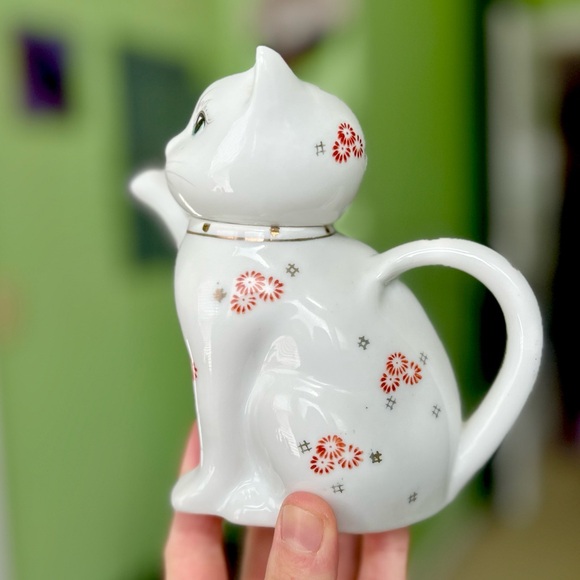 Oriental Kitty Cat Porcelain Vintage Collectible Kitchen Teapot Kettle Figurine - Picture 9 of 15